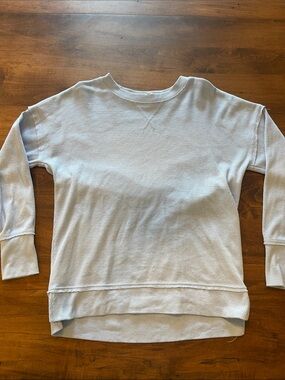 Light Blue Thermal Long Sleeve Pullover Hippie Rose Small